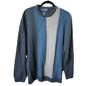 Vintage Arnold Palmer Sweater Mens L Golf Grandpa Blue Gray Neutral Cabin Cozy